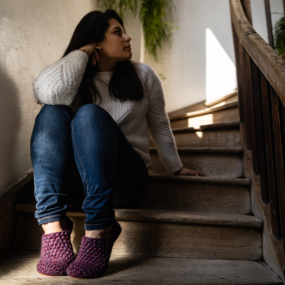 Lavender Bamboo Wool Slippers