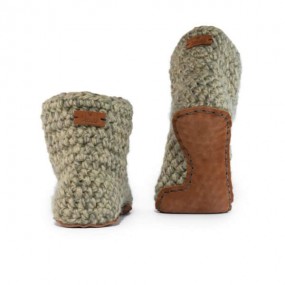 Winter Moss Bamboo Wool Bootie Slippers