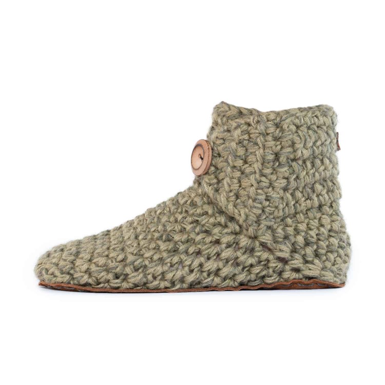 Winter Moss Bamboo Wool Bootie Slippers